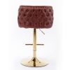 Swivel Barstools w/ Adjustable Seat Height & Whole Back Tufted (Wine Red, Burgundy, Set of 2)