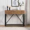 43.31-Inch Industrial Wood Console Table with Two Drawers by Yeah Depot