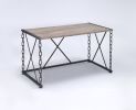 ACME Jodie Console Table in Rustic Oak & Antique Black Finish