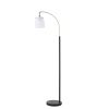 Bristol Arched Metal Floor Lamp w/ Frosted Glass Shade