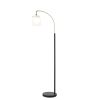 Bristol Arched Metal Floor Lamp w/ Frosted Glass Shade