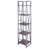 Winsome Wood Isa 5-Tier Shelf in Graphite & Walnut