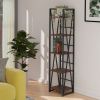 Winsome Wood Isa 5-Tier Shelf in Graphite & Walnut