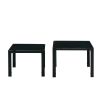 Modern Nesting Coffee Table Set w/ Tempered Glass Finish- Black