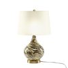 Pelion 20" Modern LED Table Lamp w/ Linen Shade & Glass Base