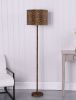 59" Faux Suede Leopard Print Floor Lamp