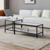 Modern Wood-Marble Color Top Nesting Coffee Table Set