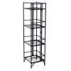 4 Tier Folding Metal Shelf Black