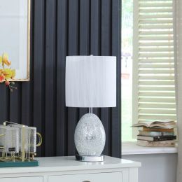20"In Niels Silver Mirror Glass/Metal Table Lamp