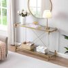 43.31-Inch Golden Glass Acrylic Console Table by Yeah Depot