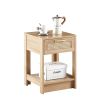 15.75-Inch Rattan End Table w/  Drawer by Yeah Depot (Natural)