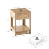 15.75-Inch Rattan End Table w/  Drawer by Yeah Depot (Natural)