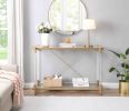 43.31-Inch Golden Glass Acrylic Console Table by Yeah Depot