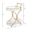 Urban Craft 2-Tier Rolling Bar Cart Industrial Style Wine & Beverage Serving Trolley