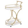Urban Craft 2-Tier Rolling Bar Cart Industrial Style Wine & Beverage Serving Trolley