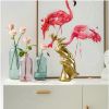 Modern Handcrafted Golden Rose Resin Sculpture