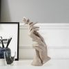 Modern Handcrafted Golden Rose Resin Sculpture