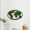Moss World Map Metal Wall Decor
