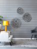 Modern Elegance Set of 3 Metal Flowers Wall Decor