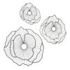 Modern Elegance Set of 3 Metal Flowers Wall Decor