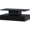 Modern Coffee Table w/ LED Lighting, 16 Colors w/ a remote control (Black)