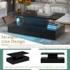 Modern Coffee Table w/ LED Lighting, 16 Colors w/ a remote control (Black)