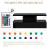 Modern Coffee Table w/ LED Lighting, 16 Colors w/ a remote control (Black)