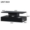 Modern Coffee Table w/ LED Lighting, 16 Colors w/ a remote control (Black)