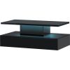 Modern Coffee Table w/ LED Lighting, 16 Colors w/ a remote control (Black)