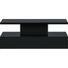 Modern Coffee Table w/ LED Lighting, 16 Colors w/ a remote control (Black)