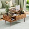 Modern Rustic Wood Lift-Top Coffee Table w/  Hidden Storage