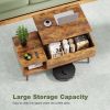 Modern Rustic Wood Lift-Top Coffee Table w/  Hidden Storage