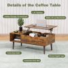 Modern Rustic Wood Lift-Top Coffee Table w/  Hidden Storage