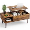 Modern Rustic Wood Lift-Top Coffee Table w/  Hidden Storage