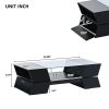Geometric Style 6mm Glass-Top Coffee Table w/ Open Shelves & Cabinets by yeah depot