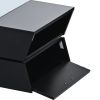 Geometric Style 6mm Glass-Top Coffee Table w/ Open Shelves & Cabinets by yeah depot