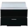 Geometric Style 6mm Glass-Top Coffee Table w/ Open Shelves & Cabinets by yeah depot