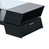 Geometric Style 6mm Glass-Top Coffee Table w/ Open Shelves & Cabinets by yeah depot