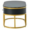 Modern Marble Golden Coffee Table w/ Metal Frame, Drawers for the Living Room