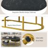 Modern Marble Golden Coffee Table w/ Metal Frame, Drawers for the Living Room