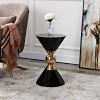Luxurious Style Living Room End Table Home Furniture - White & Black