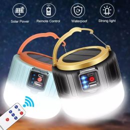 Rechargable Portable Solar LED Camping Light (Color: Black)