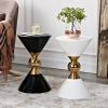 Luxurious Style Living Room End Table Home Furniture - White & Black