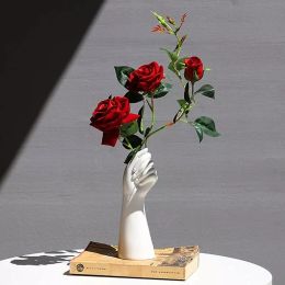 Modern Nordic-Style Ceramic Hand Vase (size: small)