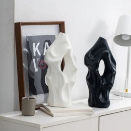 37cm Nordic Abstract Large Ceramic Vase (Color: White)