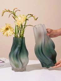Luxury Nordic Minimalist Style Frosting Glass Vase (size: A)