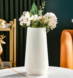 Modern Nordic-Style Plastic Flower Vase (Color: White)