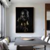 Modern Black and Gold African Woman Canvas Poster