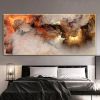 Nordic Abstract Orange White Smoke Wall Art Prints