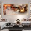 Nordic Abstract Orange White Smoke Wall Art Prints
